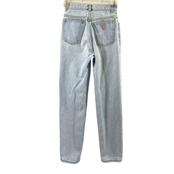 Vintage Guess Jeans Girls Sz 14 Light Wash Denim Straight Holes Distress Hi Rise - Picture 2 of 12